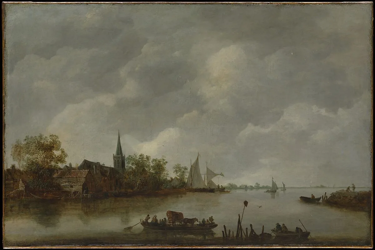 River View with a Village Church — Jan van Goyen