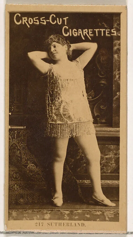 Card Number 217, Sutherland, from the Actors and Actresses series (N145-2) issued by Duke Sons & Co. to promote Cross Cut Cigarettes — W. Duke, Sons & Co.