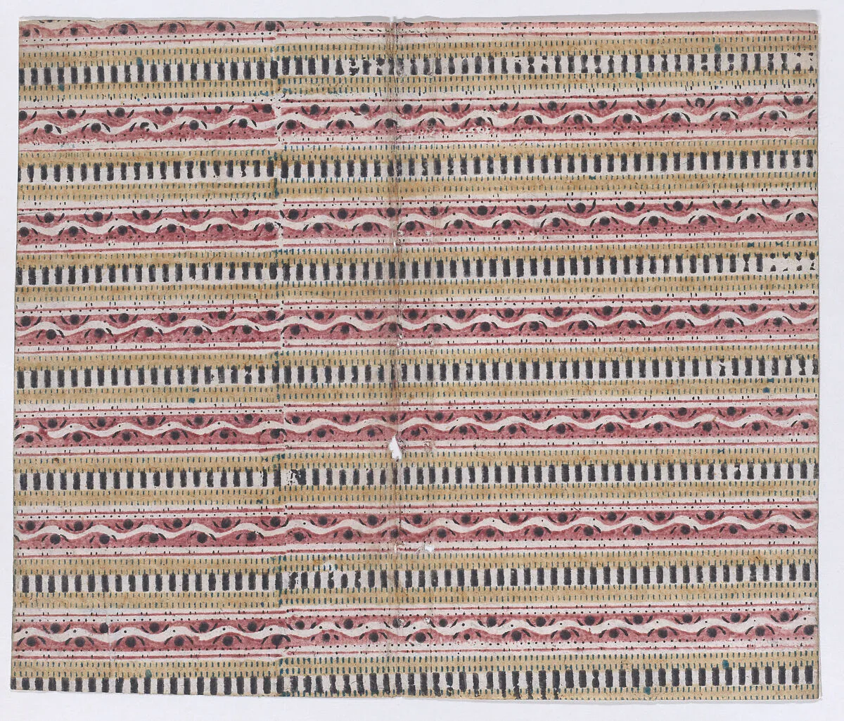 Book cover with overall geometric and stripe pattern — Anonymous