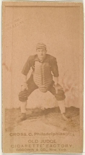 Lafayette "Lave" Napoleon Cross, Catcher, Philadelphia, from the Old Judge series (N172) for Old Judge Cigarettes