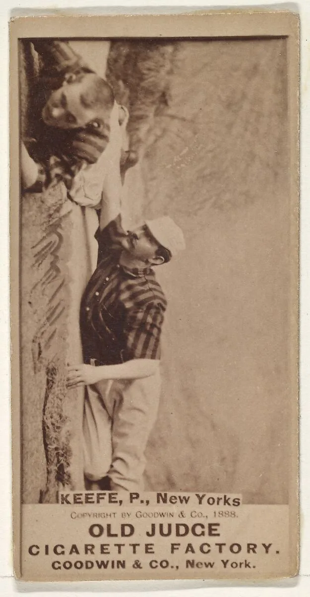 Keefe and Richardson Stealing 2nd Base, New York, from the Old Judge series (N172) for Old Judge Cigarettes — Goodwin & Company