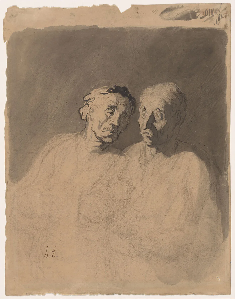 Two Drinkers — Honoré Daumier