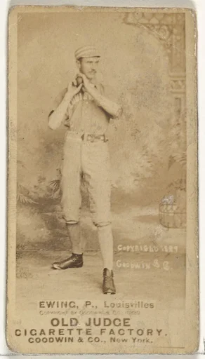 John Ewing, Pitcher, Louisville Colonels, from the Old Judge series (N172) for Old Judge Cigarettes
