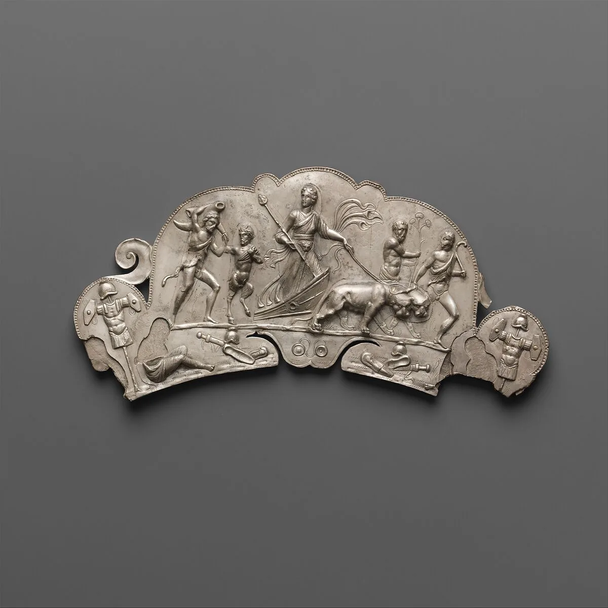Silver handle from a serving dish — Unknown