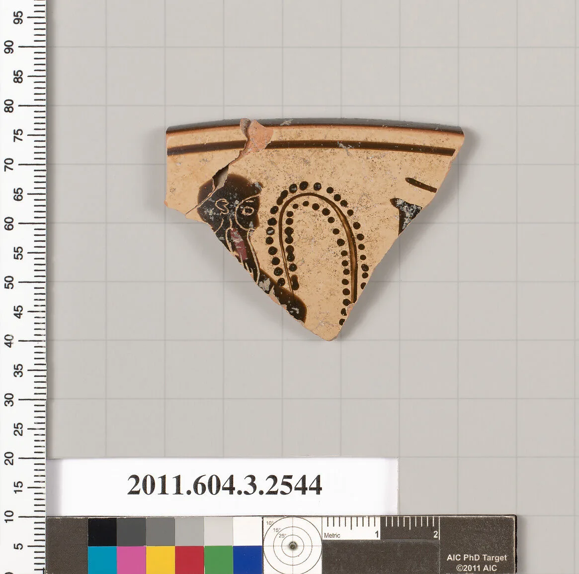 Terracotta rim fragment of a kylix: eye-cup (drinking cup)? — Unknown