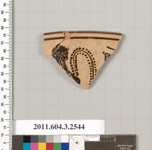 Terracotta rim fragment of a kylix: eye-cup (drinking cup)?