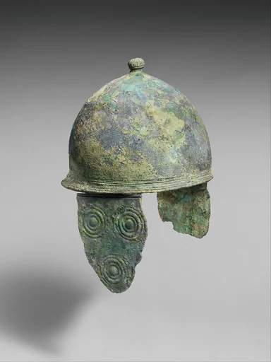Bronze helmet with cheek-guards