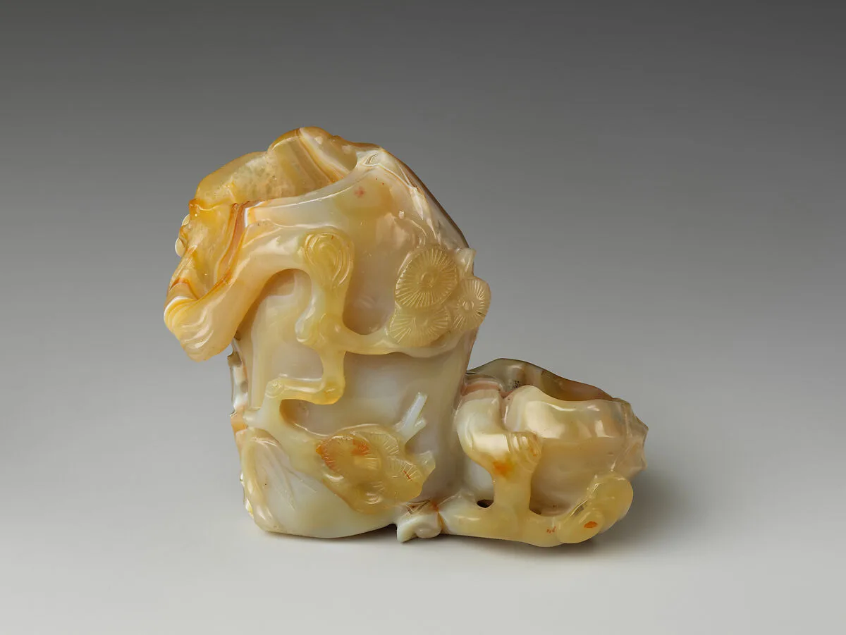 清 瑪瑙雕梅樹花插|Plum-tree vase — Unknown