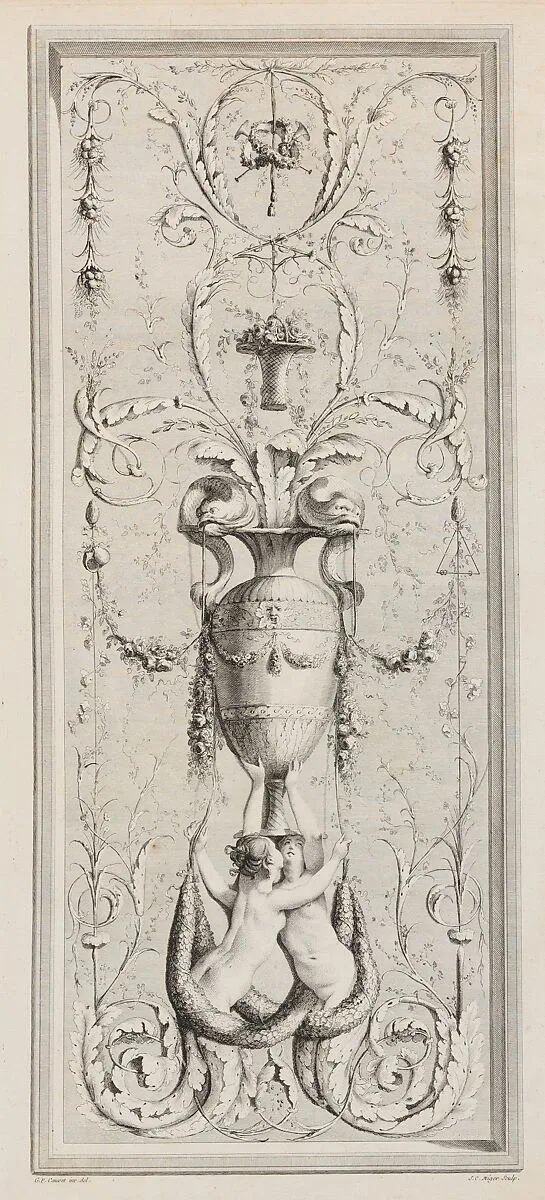 Recueil d'Ornemens A l'Usage des Jeunes Artistes qui se destinent à la décoration des bâtimens — Gilles Paul Cauvet|Simon Charles Miger|Hemery|Jacques Le Roy|Pietro Antonio Martini|Françoise Charlotte Liottier|Petit|Pierre Viel|Mme. Darby|Louis Stanislas Xavier de Bourbon