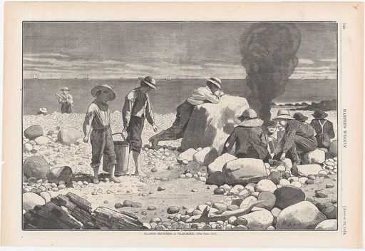 Sea-side Sketches – A Clam Bake (from "Harper's Weekly," Vol. XVII)