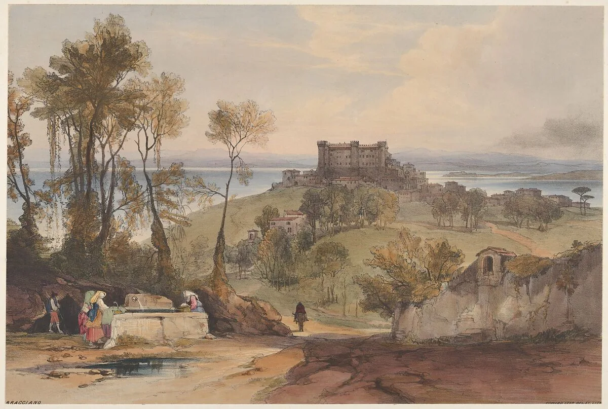 Bracciano (Views of Rome and Its Environs, plate 2) — Edward Lear|T. M'Lean