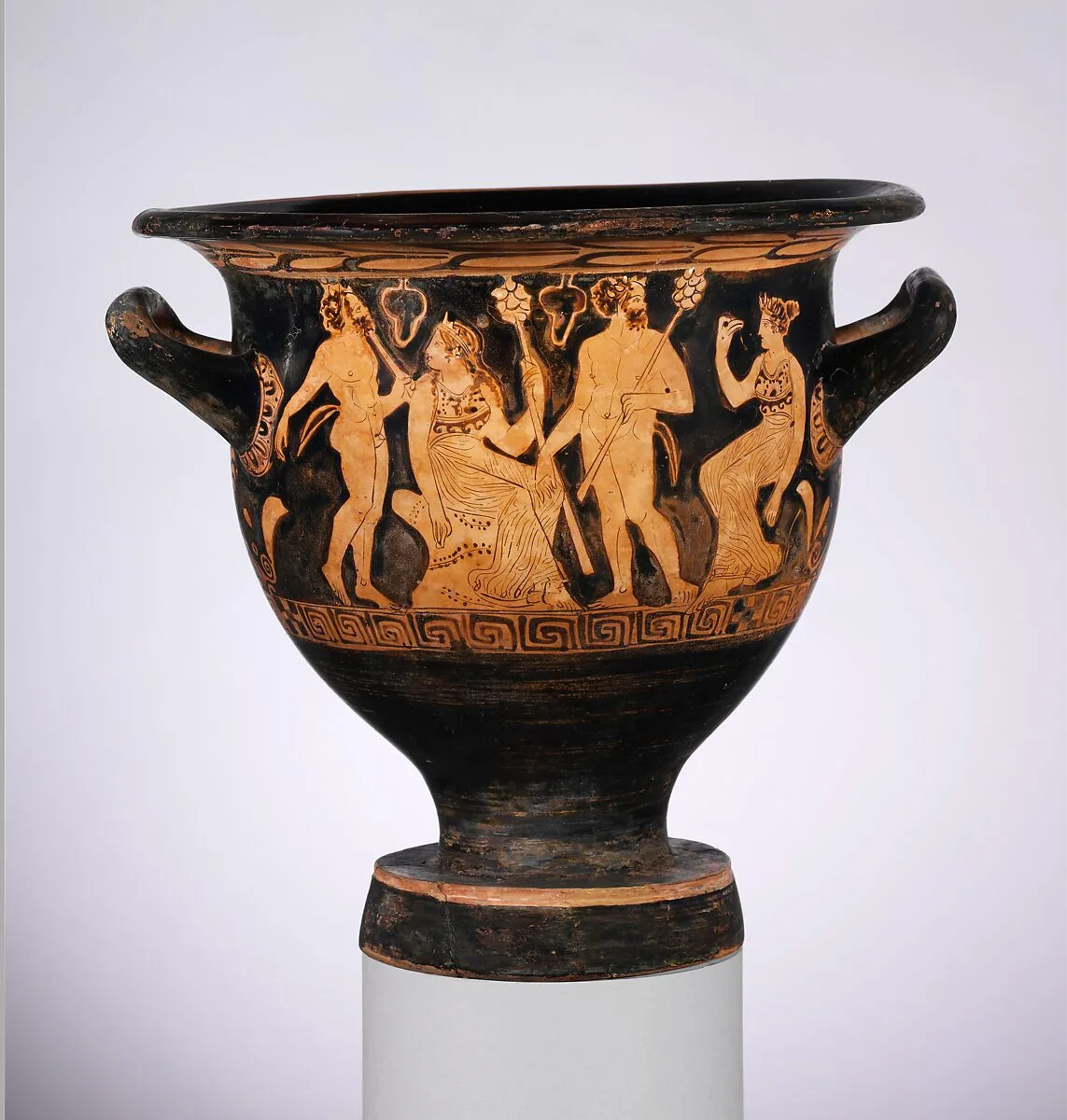 Terracotta bell-krater (vase for mixing wine and water) — Meleager Painter