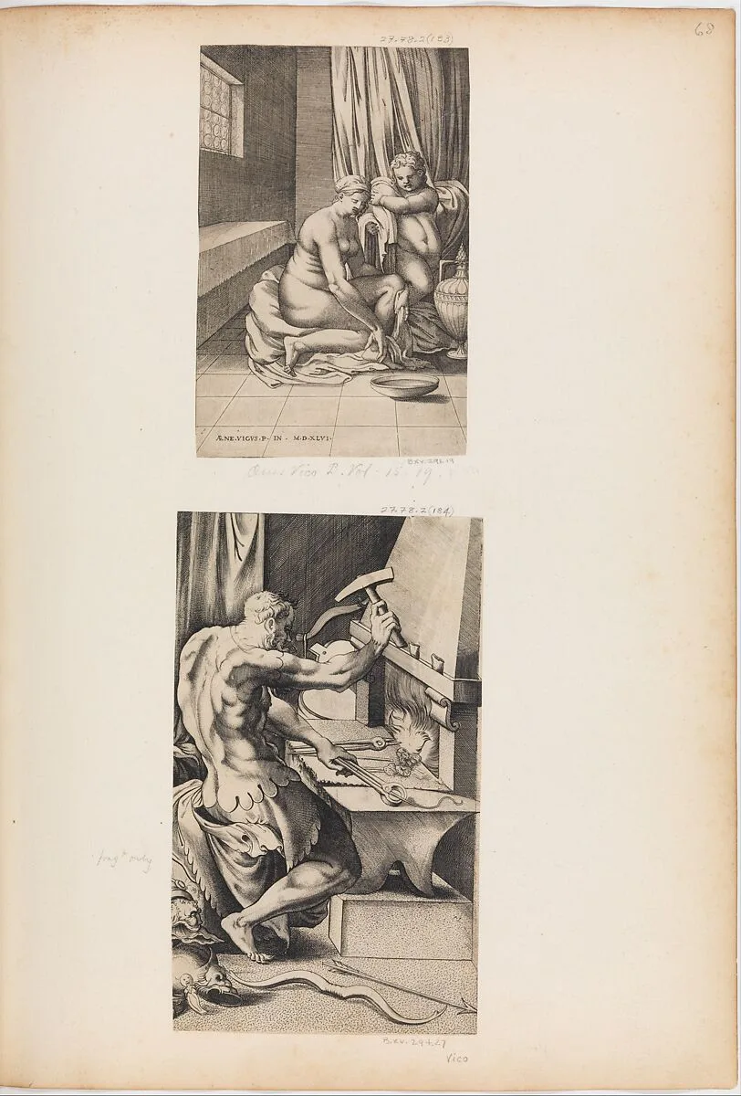 Venus at her Toilette — Enea Vico