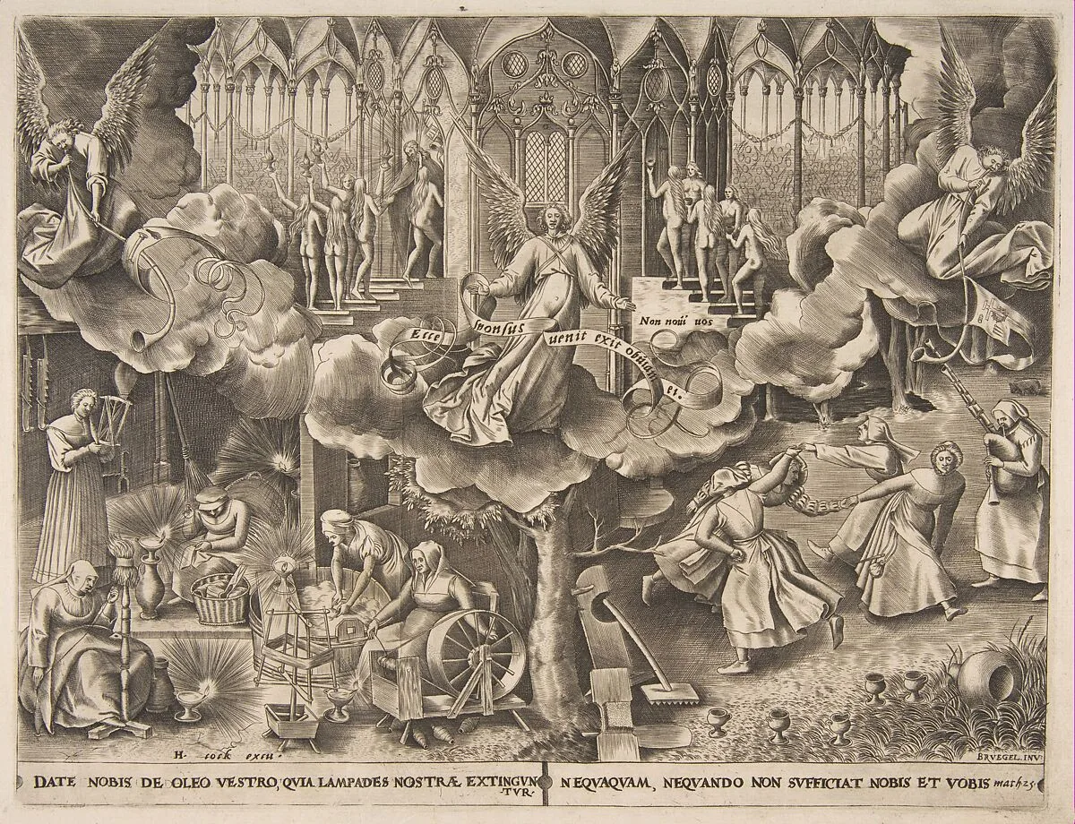 The Parable of the Wise and Foolish Virgins — Pieter Bruegel the Elder|Philips Galle|Hieronymus Cock
