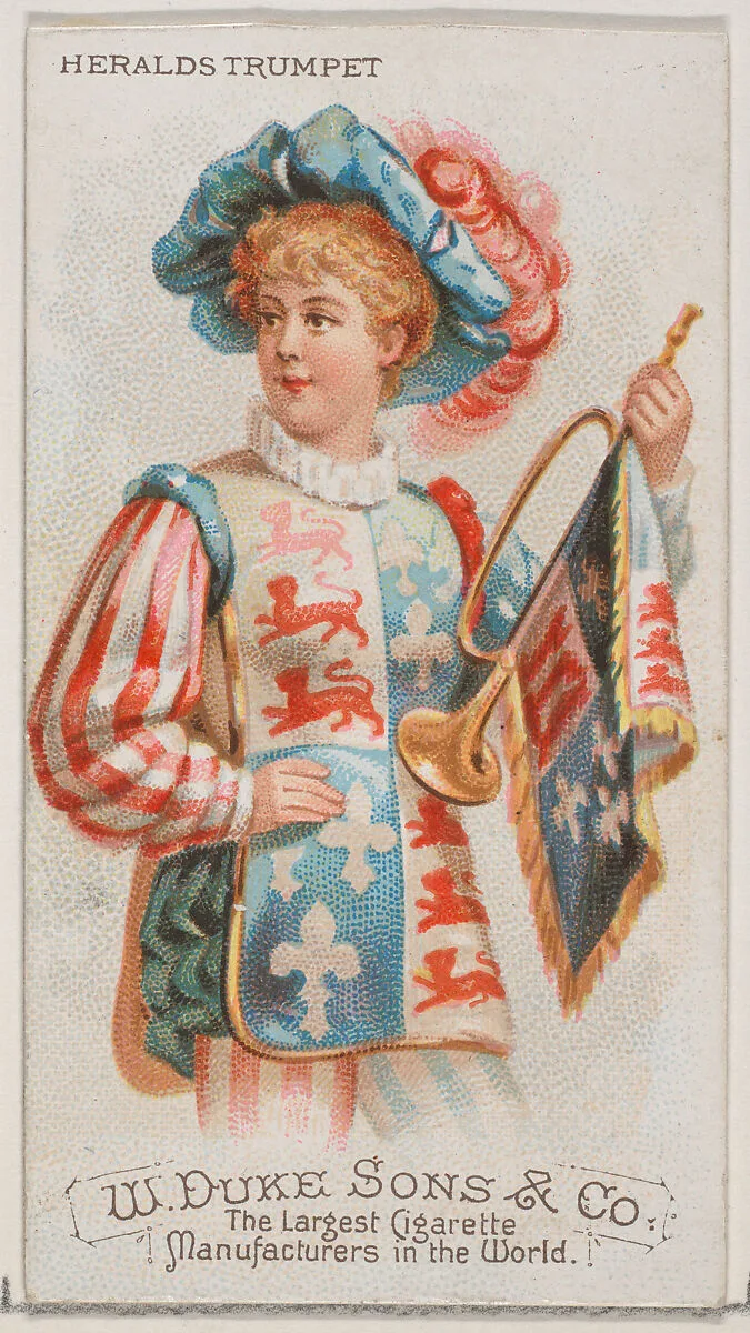 Heralds Trumpet, from the Musical Instruments series (N82) for Duke brand cigarettes — W. Duke, Sons & Co.|Schumacher & Ettlinger
