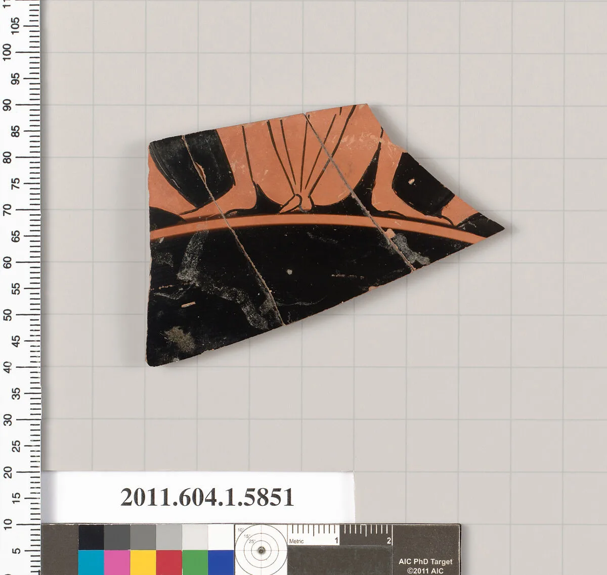 Terracotta fragment of a kylix: eye-cup (drinking cup) — Unknown