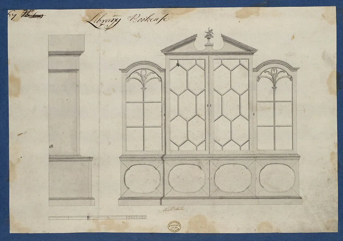 Library Bookcase, from Chippendale Drawings, Vol. II — Thomas Chippendale