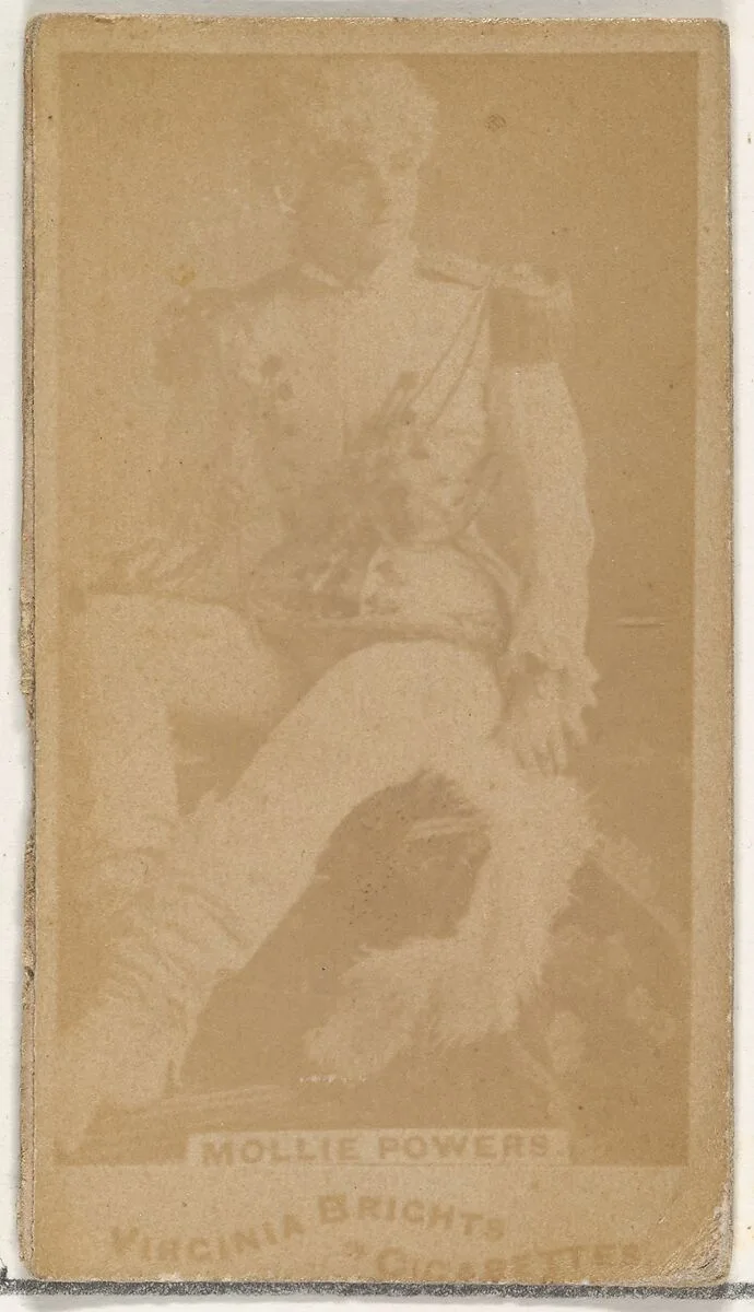 Mollie Powers, from the Actors and Actresses series (N45, Type 1) for Virginia Brights Cigarettes — Allen & Ginter