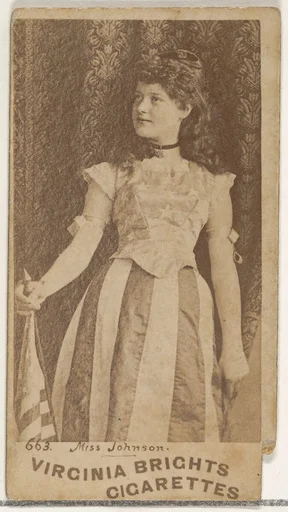 Card 663, Miss Johnson, from the Actors and Actresses series (N45, Type 1) for Virginia Brights Cigarettes