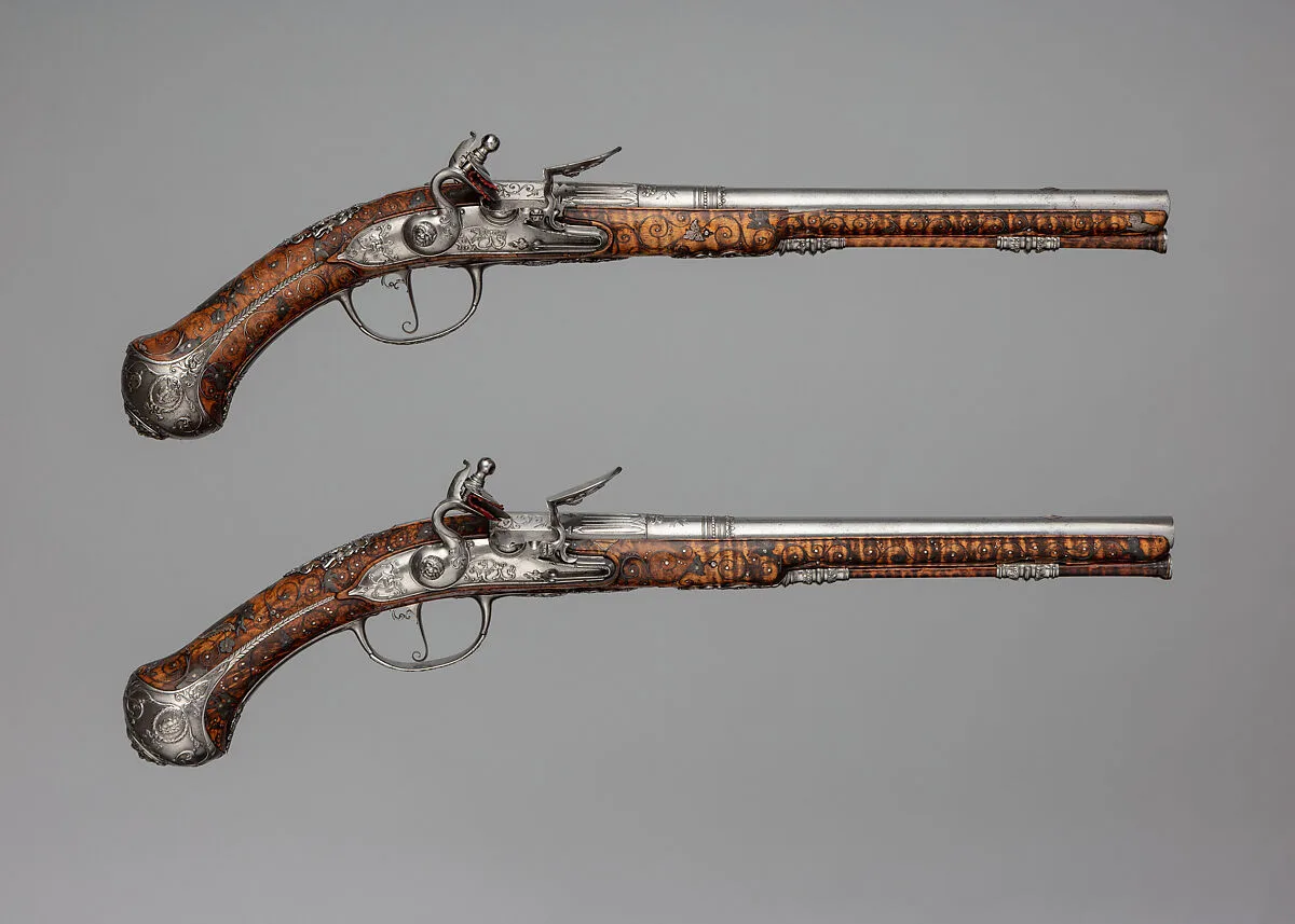 Pair of Flintlock Pistols Made for Christian Ernst, Margrave of Brandenburg-Ansbach-Bayreuth-Kulmbach — Charles Froment|M. Bréat