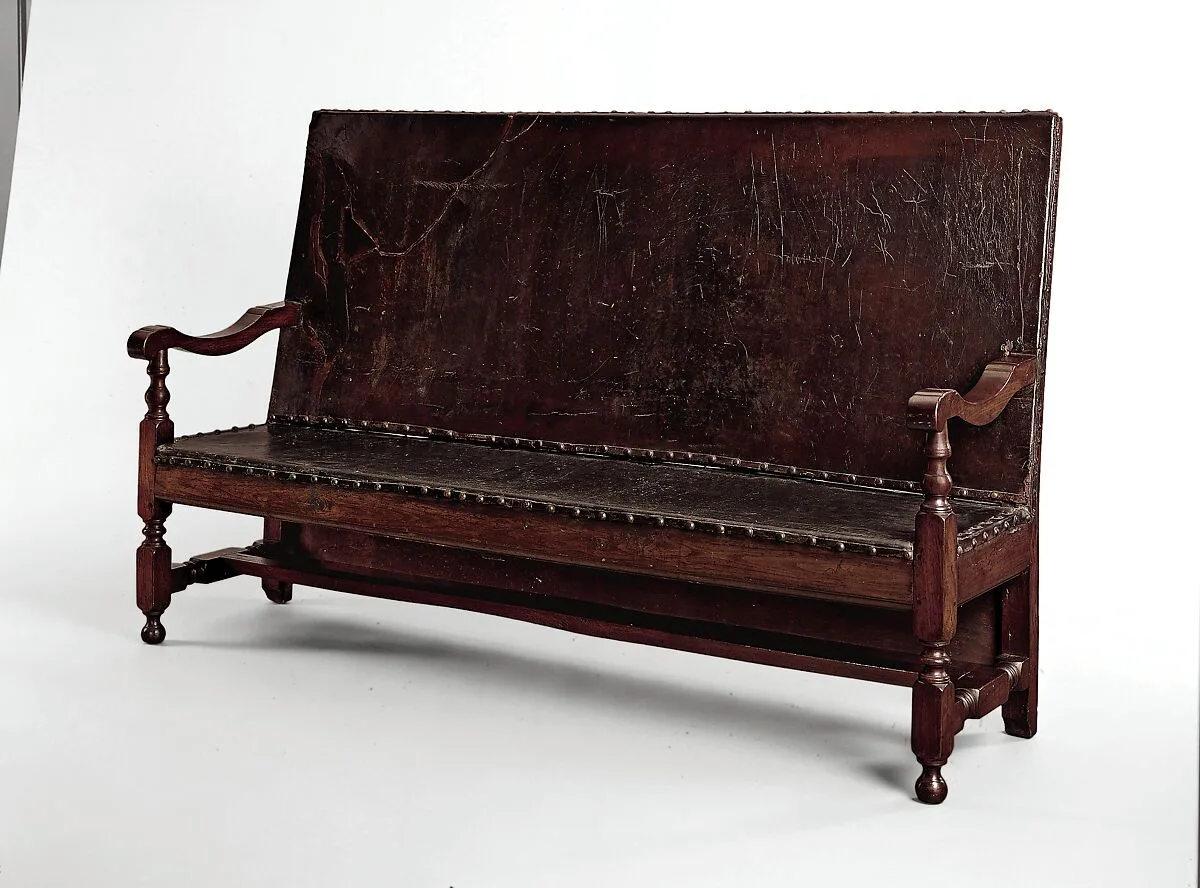 Leather settle — Unknown
