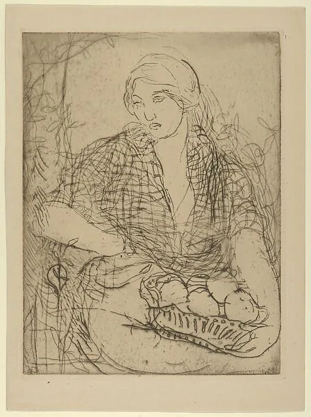Woman with fruit basket — Edmond-François Aman-Jean