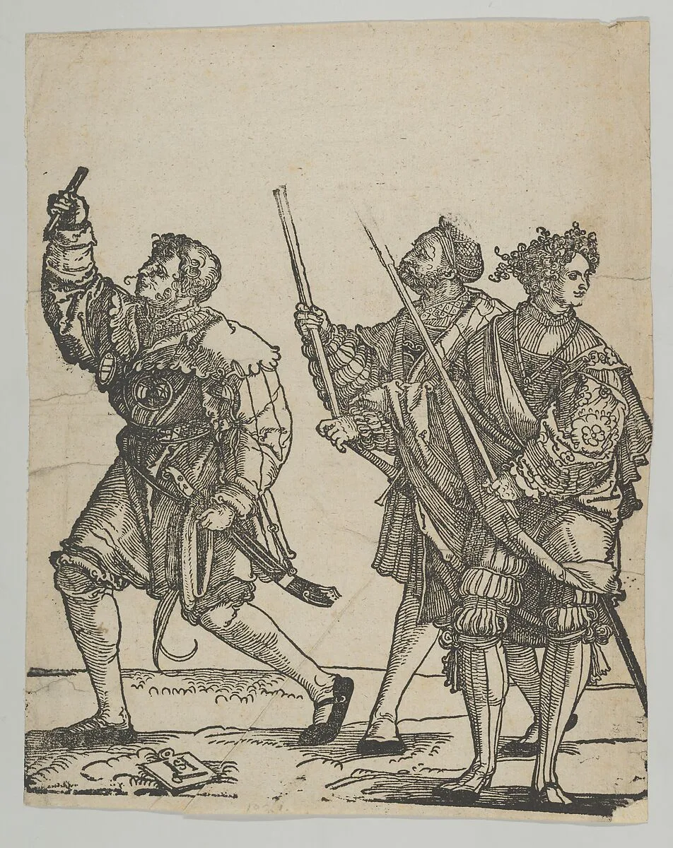 Master of Ceremonies and Torchbearer, from The Wedding Dancers — Hans Schäufelein