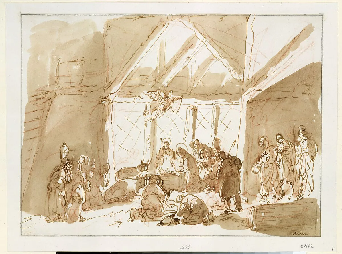 The Nativity of Christ, with Shepherds and Kings in Adoration — Giuseppe Bernardino Bison