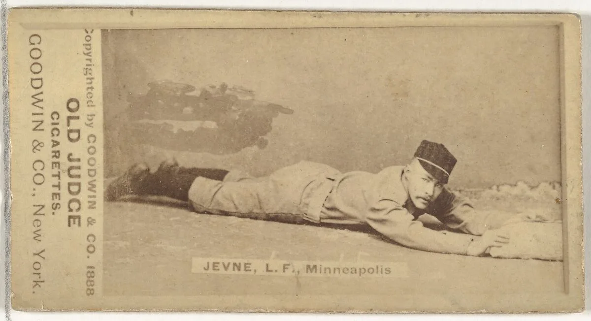 Frederick B. "Ned" Jevne, Left Field, Minneapolis, from the Old Judge series (N172) for Old Judge Cigarettes — Goodwin & Company