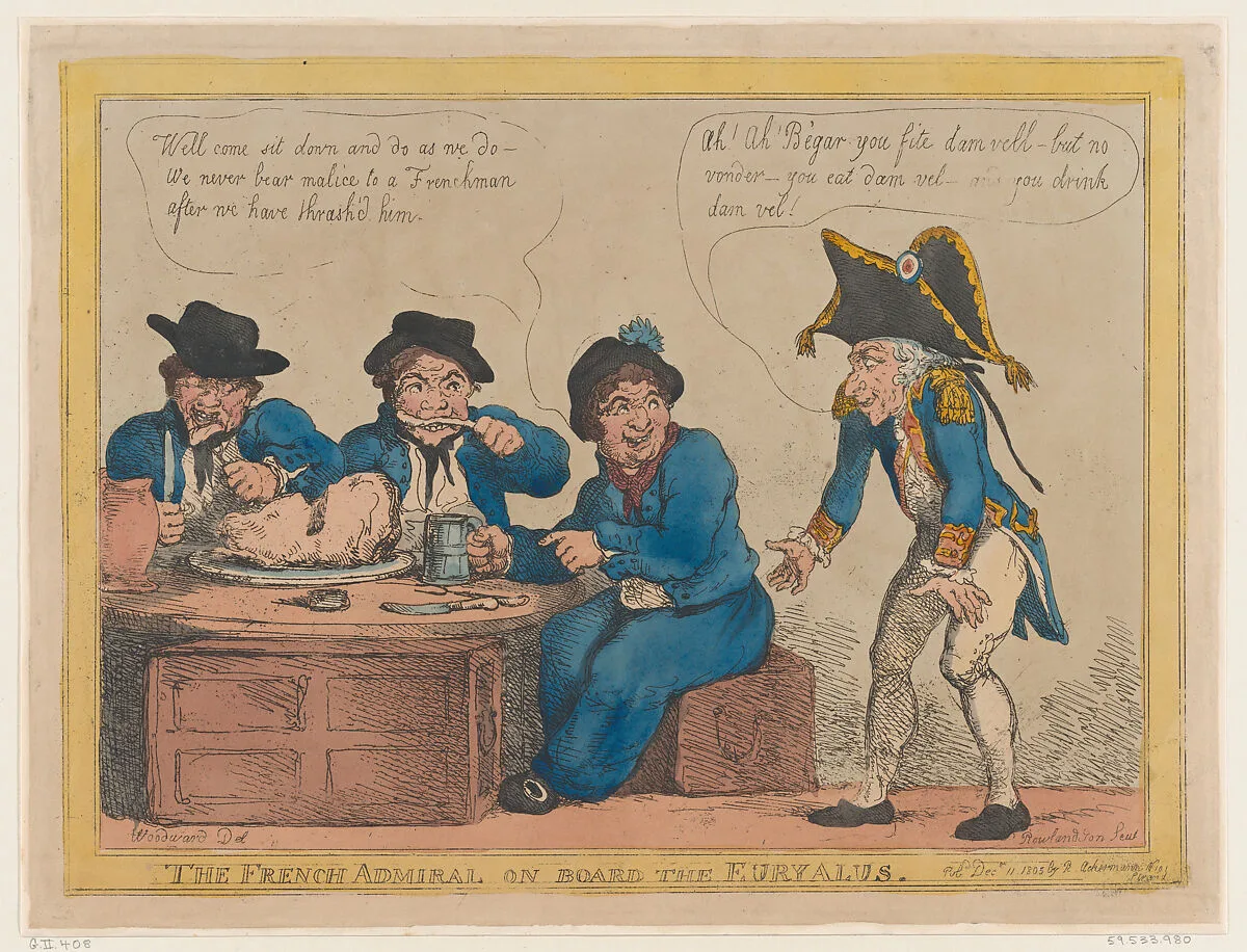 The French Admiral on Board the Eryalus — George Murgatroyd Woodward|Thomas Rowlandson