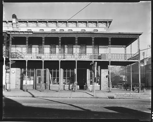 [Phoenix Building with Second Story Grillwork on Balcony on Water Avenue, Selma, Alabama]