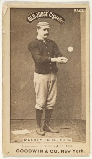 Joseph H. "Joe" Mulvey, 3rd Base, Philadelphia, from the Old Judge series (N172) for Old Judge Cigarettes