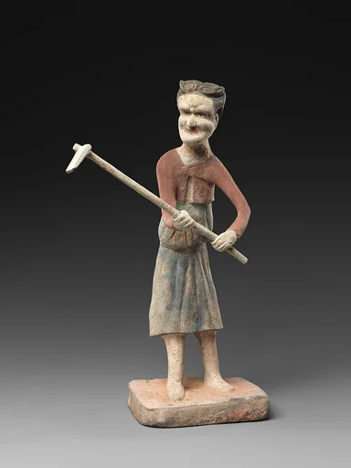 唐 彩繪陶持鋤女俑|Woman with a hoe