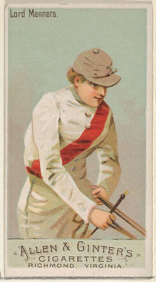 Lord Manners, from the Racing Colors of the World series (N22a) for Allen & Ginter Cigarettes — Allen & Ginter