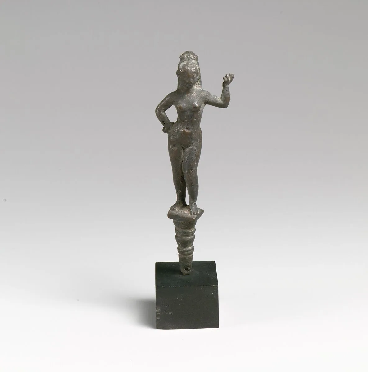 Bronze mirror handle (?) with Aphrodite — Unknown