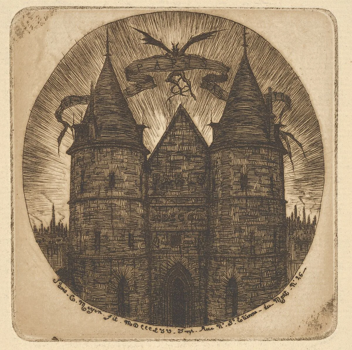 Old Gate of the Palais de Justice — Charles Meryon