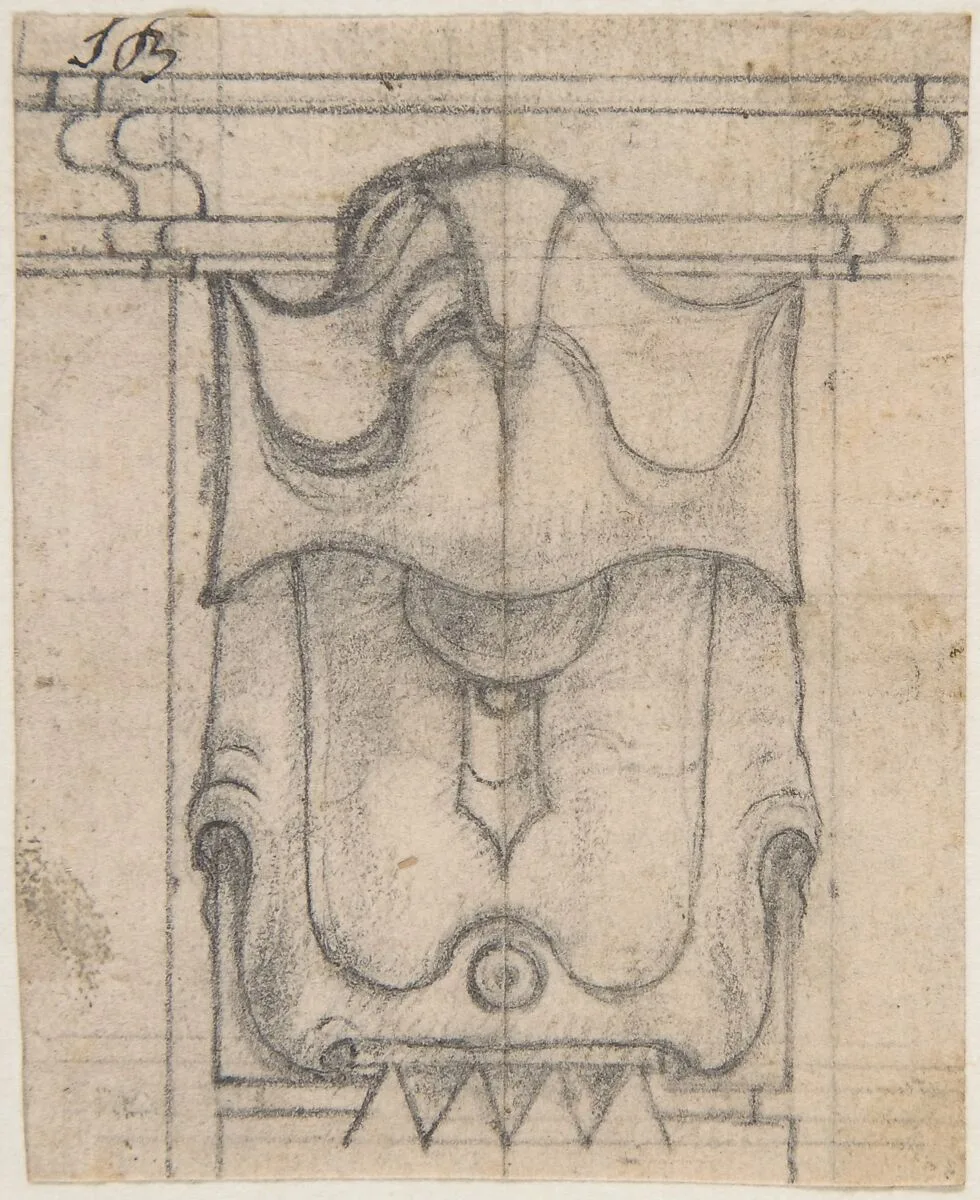 Design for a Coat of Arms Partially Covered in Drapery — Giovanni Battista Foggini