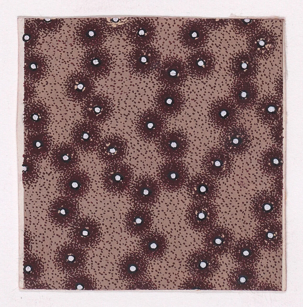 Textile Design with an Interlacing Pattern of Circles with Pearls over a Stippled Background — Anonymous, Alsatian, 19th century