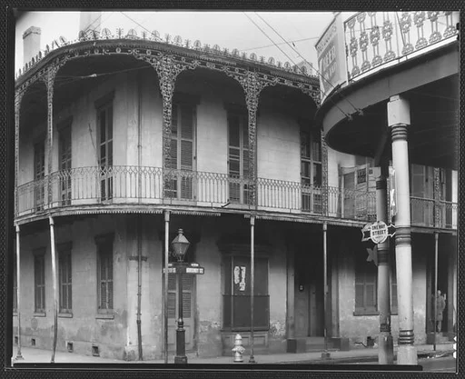 [Corner House with Cast-Iron Balcony, New Orleans, Louisiana]