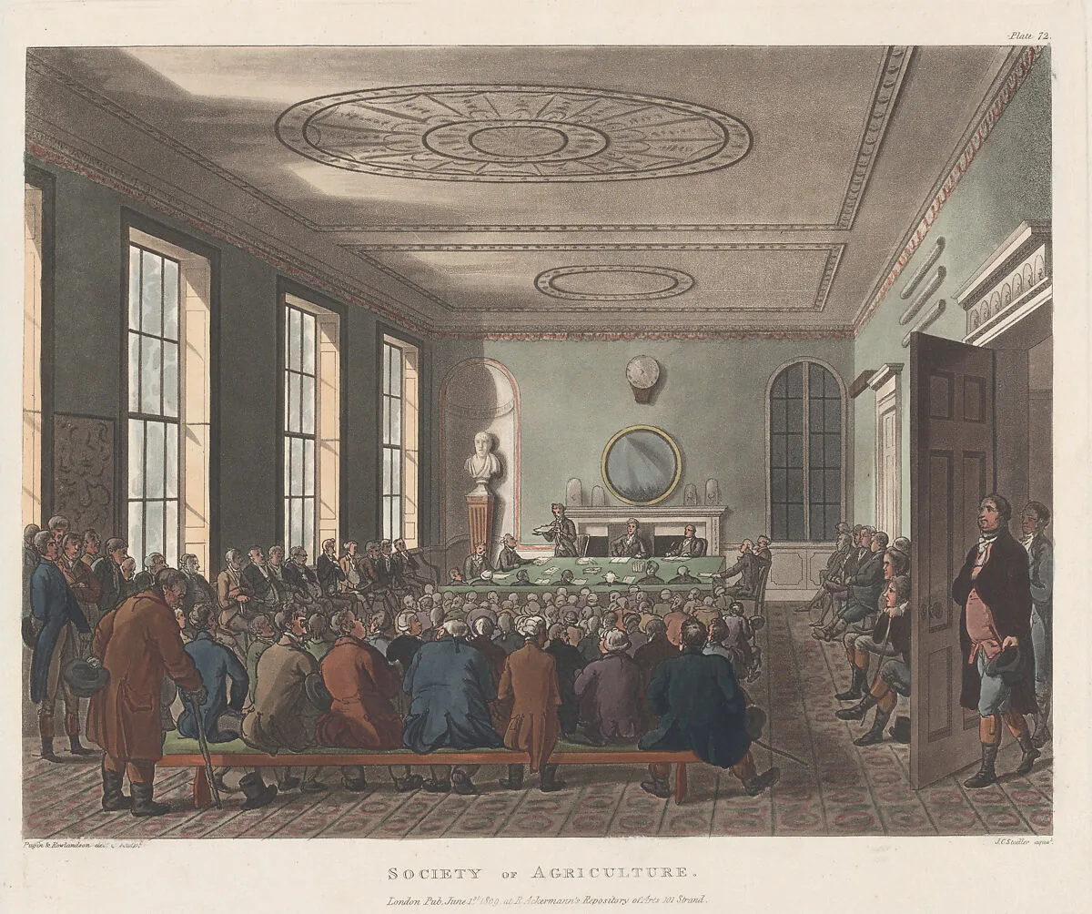 Society of Agriculture — Rudolph Ackermann, London|Thomas Rowlandson|Joseph Constantine Stadler|Auguste Charles Pugin