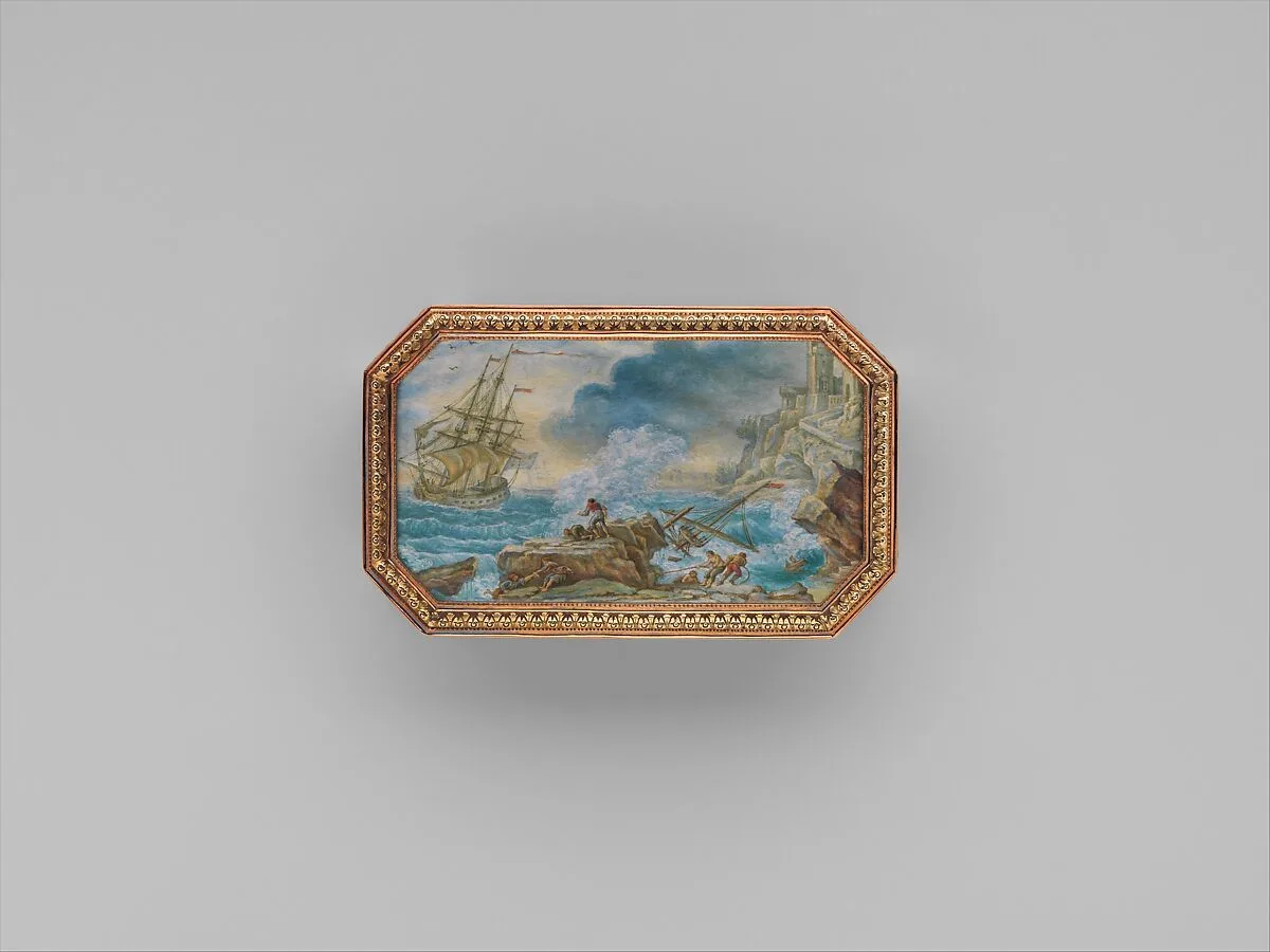 Snuffbox with six maritime scenes — Dominique-François Poitreau|Joseph Vernet|French Painter