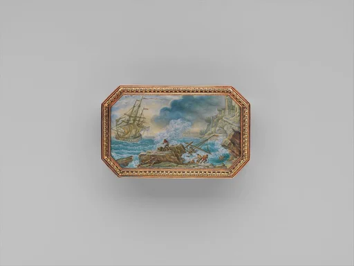 Snuffbox with six maritime scenes