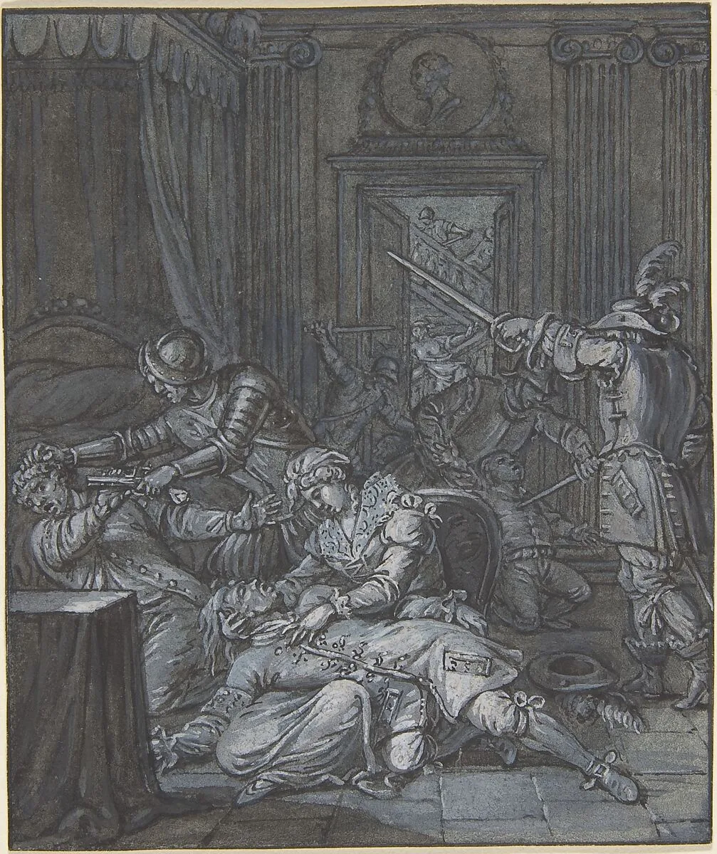 Interior scene with soldiers pillaging — Anonymous, 17th century