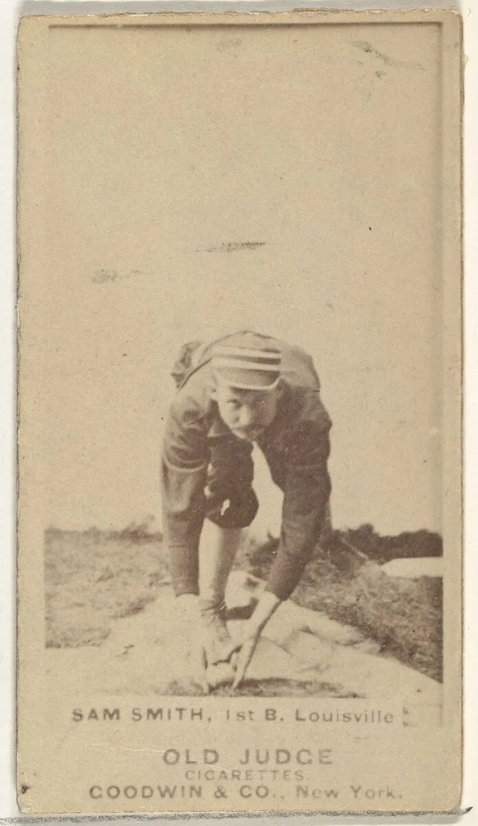 Samuel J. "Skyrocket" Smith, 1st Base, Louisville Colonels, from the Old Judge series (N172) for Old Judge Cigarettes — Goodwin & Company