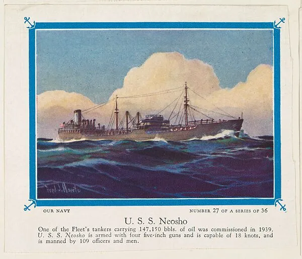 No. 27, U. S. S. Neosho, collector card from the Our Navy series (D62), issued by the Kelley Baking Company — Kelley Baking Company