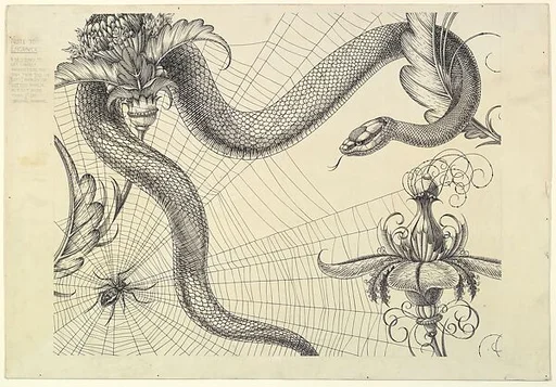 Spider, Web, Snake and Flowers (for "The Duchess of Malfi and The White Devil")