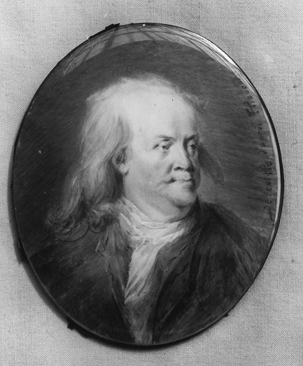 Plaque Portrait of Benjamin Franklin — Louis Benjamin Huber Defeuille