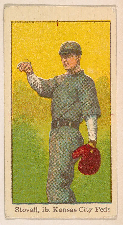 Stovall, 1st Base, Kansas City, Federal League, from the Baseball Players series (D303), issued by the General Baking Company — General Baking Company