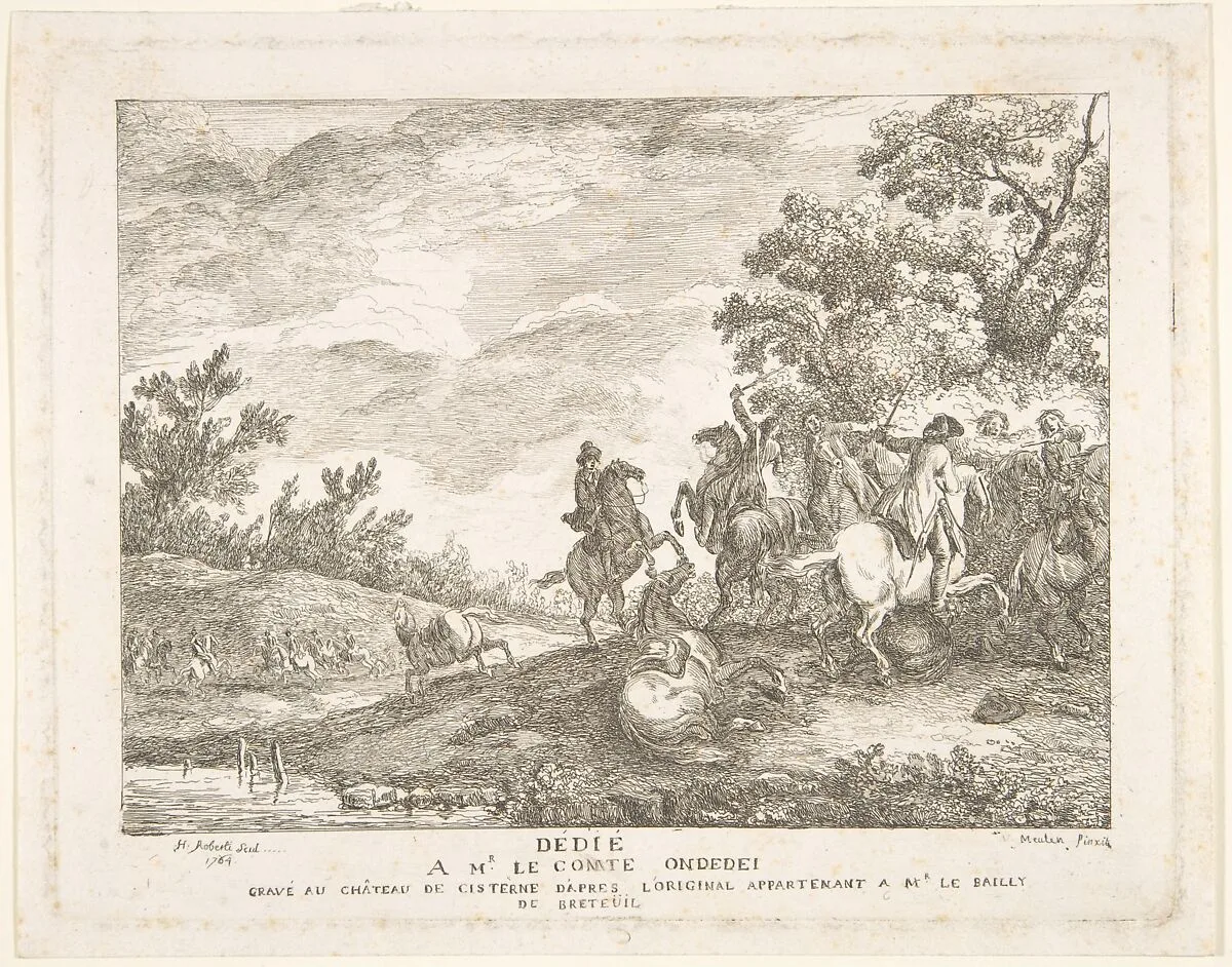 Clash of the Cavalry — Hubert Robert