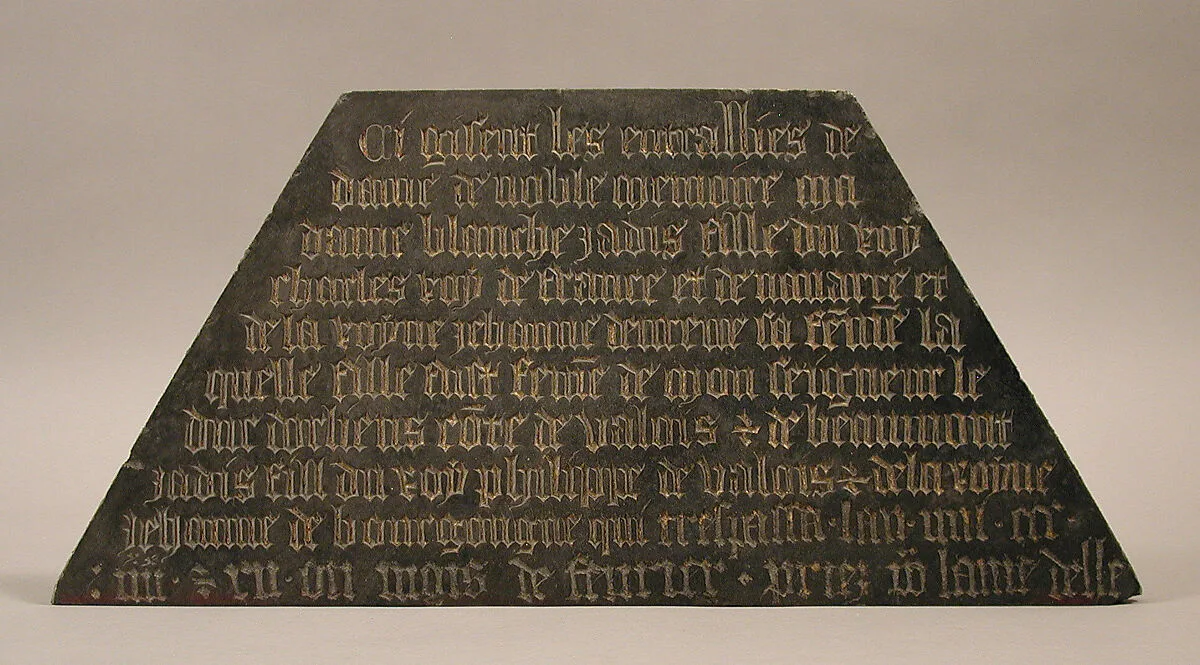Tomb Plaque of Blanche of France (1328–92), daughter of Charles IV of France and Jeanne d'Evreux — Unknown
